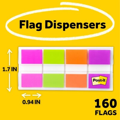 Post-it Flags, .94, Assorted Colors, 160 Flags/Pack (680-PGOP2)