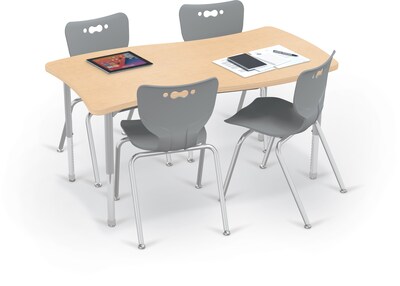 MooreCo Hierarchy Creator Rectangular Table, 58W x 31D, Fusion Maple/Platinum Base (703673562904)