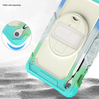 SaharaCase Raider Series Heavy Duty Case with Hand Strap for Galaxy Tab S10 Lite (2025),Tab S10 FE/S9/S9 FE, Iridescent Blue