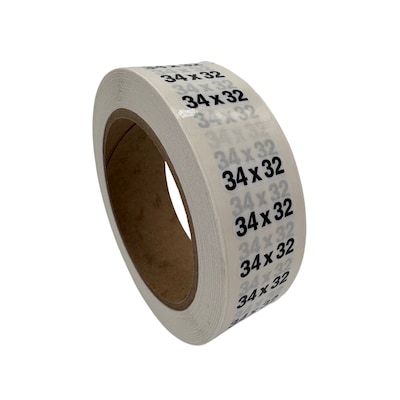 Nahanco 34 x 32 Plastic Size Marker, Clear/Black/White, 250/Roll (DSM-283)