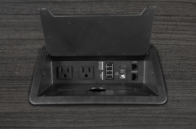 Regency Legacy 240"W x 52"D Racetrack Shaped Conference Table With Grommets, Ash Grey (LCTRT24052AG)