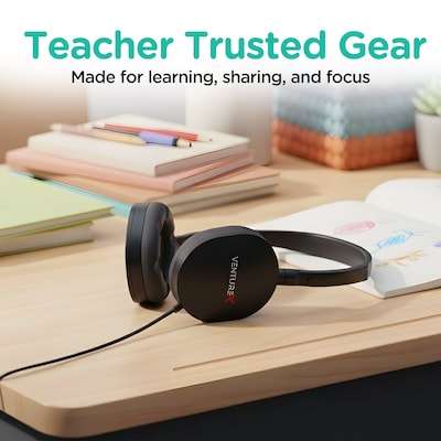 VentureX K22 Stereo Kids Learning Stereo Phone & Computer Headset, 3.5mm & USB-C Adapter (VHPK22BD1)