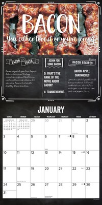 2027 Willow Creek MMMMMMMM… Bacon 12" x 12" Monthly Wall Calendar, Assorted Colors (61251)
