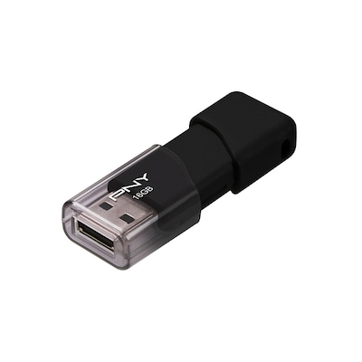 PNY Attaché 3 16GB USB 2.0 Type A Flash Drive, Black (P-FD16GATT3-BG)