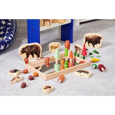TickiT Small Wooden Mirror Tray, Natural (CTU73536)