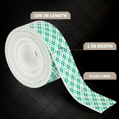 Scotch Double-Sided Indoor Mounting Tape, 1 x 3.47 yds, White, 1 Roll/Pack (314S-MED)