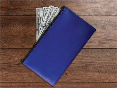 Better Office Security Bank Deposit Bag, 1-Compartment, Blue, 6/Pack (24006-6PK)