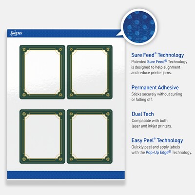 Avery Rectangle Multipurpose Labels, 4" x 3-1/3", White, 40/Pack (19479370389)