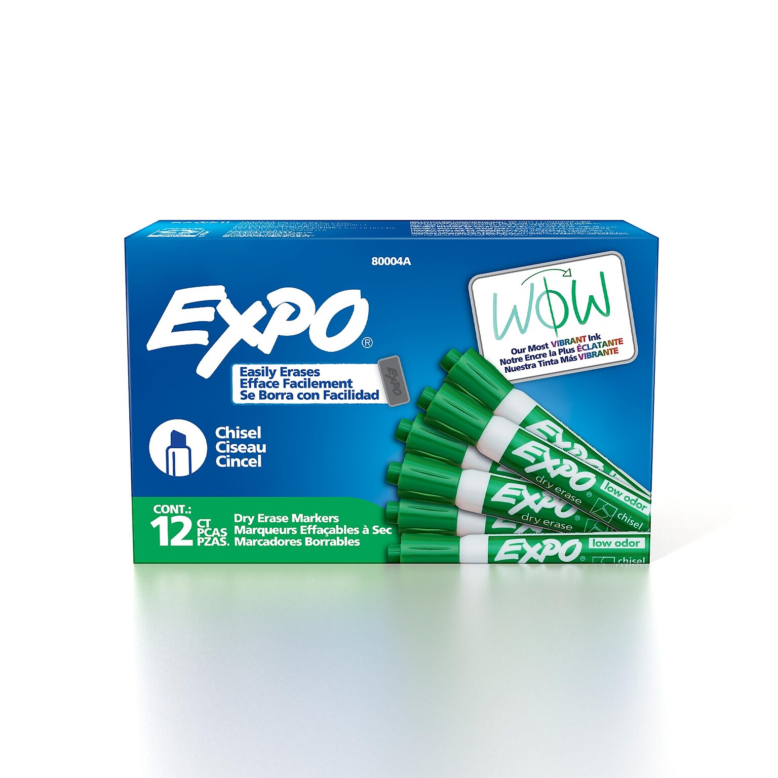 Expo Tank Dry Erase Markers, Chisel Tip, Green, 12/Pack (80004)