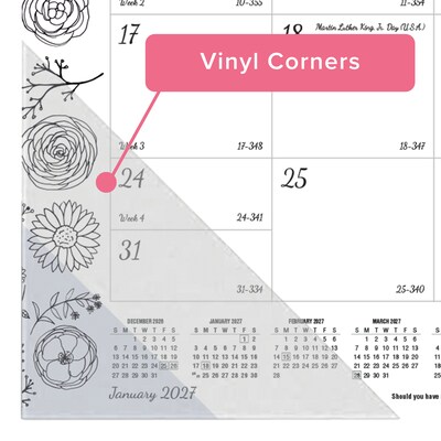 2027 Blueline DoodlePlan 22" x 17" Monthly Desk Pad Coloring Calendar, Black/White (C2917311-27)