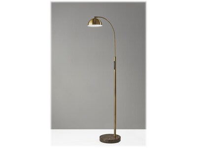 Adesso Bolton 57.75 Antique Brass Floor Lamp with Dome Shade (4307-21)