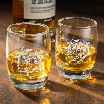 POD ETCHED WHISKEY GLASS 6 OZ.