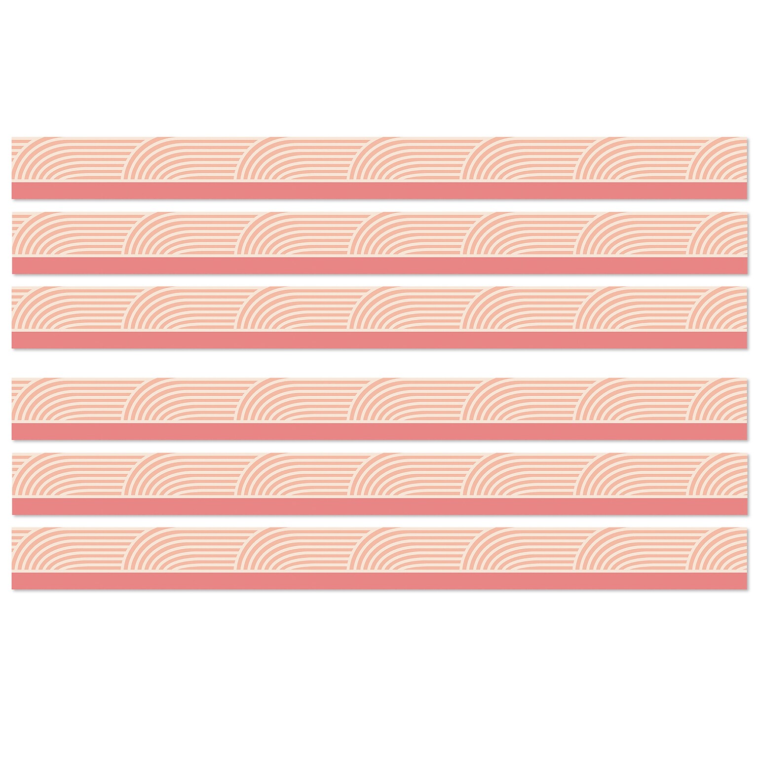 Carson Dellosa Education True to You Straight Bulletin Board Borders, 3 x 3, Coral Wave, 6/Bundle (CD-108524-6)