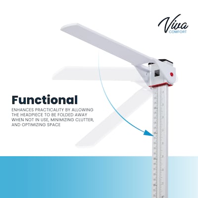 Viva Comfort Wall Mountable Stadiometer Height Measuring Rod, White (ADIME907-02-MK)