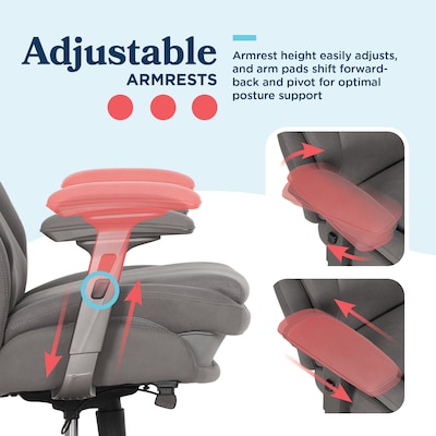 La-Z-Boy Noelin Ergonomic Fabric Swivel Task Chair, Gray (52703-GRY)