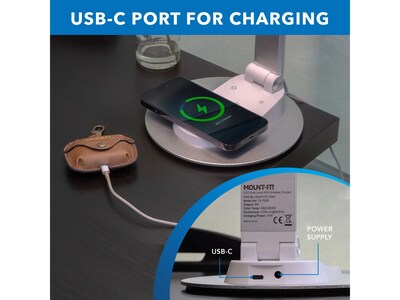 Mount-It! LED Desk Lamp, 16.54", Silver/White (TS-7009)