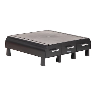 Mind Reader Monitor Stand and Desktop Organizer with 3 Storage Drawers, Black  (MONSTA3D-BLK)