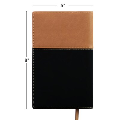 2026-2027 Excello Brands 5" x 8" Weekly & Monthly Planner, Paperboard Cover, Black/Brown (RRY27-PKT58-BN)