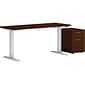 HON Mod 48"W Adjustable Standing Desk with Mobile Storage, Traditional Mahogany (HLPLRW4824CHATBFTM1)