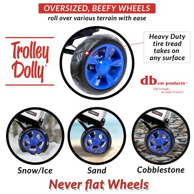Trolley Dolly Standard Folding Hand Truck, 110 lb. Capacity, Blue (01-060)