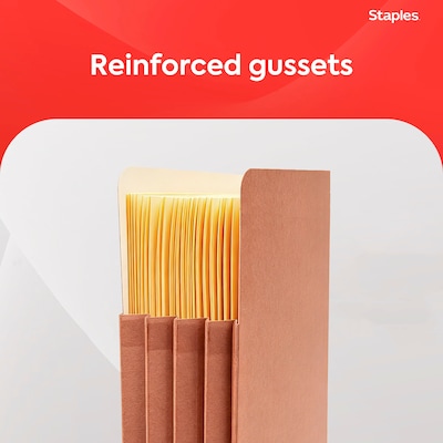 Staples Reinforced Expanding File Pockets, Legal Size, 3.5-Inch Expansion, Heavy-Duty Brown Accordion Folders – 25/Pack