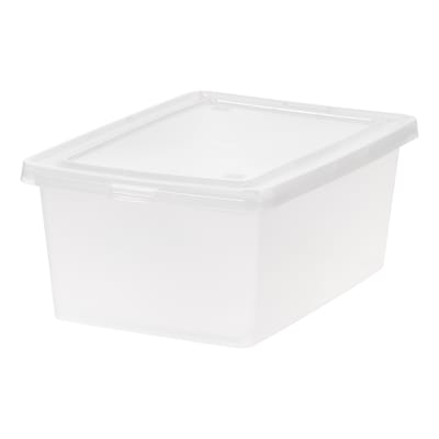 Iris 14.5 Quart Snap Top Plastic Snap Closure Plastic Storage Bin, Clear, 6/Pack (585102)