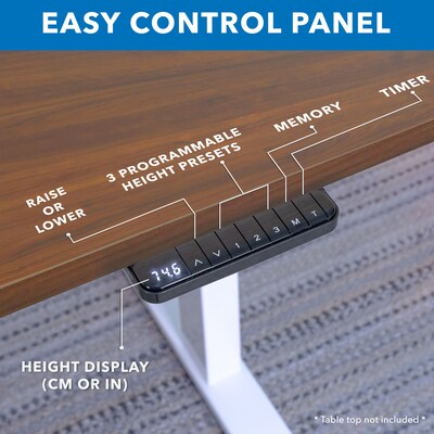 Mount-It! 55"W Electric Adjustable Standing Desk, Brown/White (MI-18068)