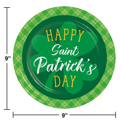 Creative Converting Shamrock and Roll Paper Plates Kit, Serves 16 (DTC8644E2G)