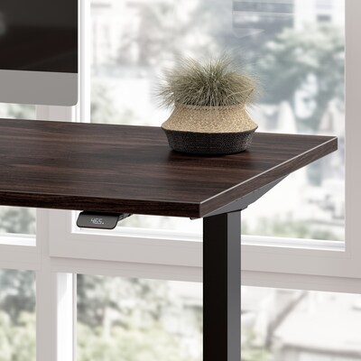 Bush Business Furniture Move 60 Series 60"W L Shaped Adjustable Standing Desk, Black Walnut (M6SL6078BWBK)