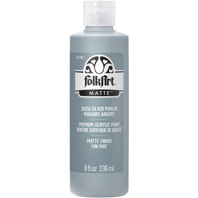 FolkArt Acrylic Paint Matte, 8oz., Silver Marlin, 3/Pack (FLK36356-3)