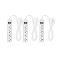 Staples 6-Outlet Power Strip, 3 Cord, White,  3/Pack (42319)