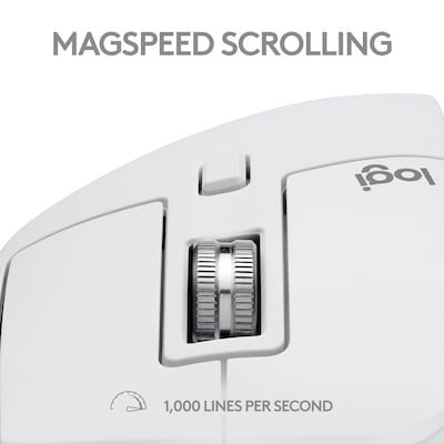 Logitech MX Master 3S for Mac Wireless Ergonomic Optical Mouse, Pale Gray (910-006570)