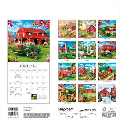2026 BrownTrout A Country Walk 12 x 12 Monthly Wall Calendar (9781773728629)