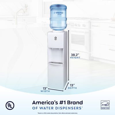 Primo Water Top Loading Classic Hot and Cold Water Dispenser, White  (601130-C)