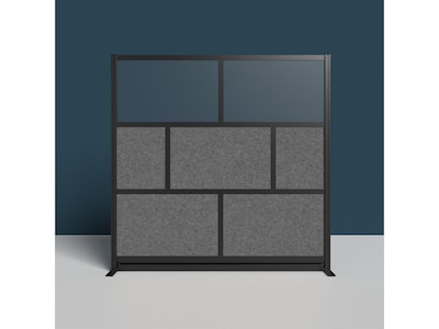 Luxor Expanse Series 7-Panel System Starter Wall, 70H x 70W, Freestanding, Black/Gray PET/Acrylic