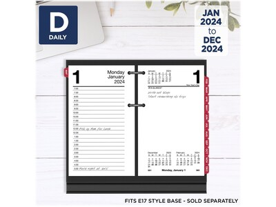 2024 AT-A-GLANCE 6 x 3.5 Daily Desk Calendar Refill, White/Black (E717T-50-24)