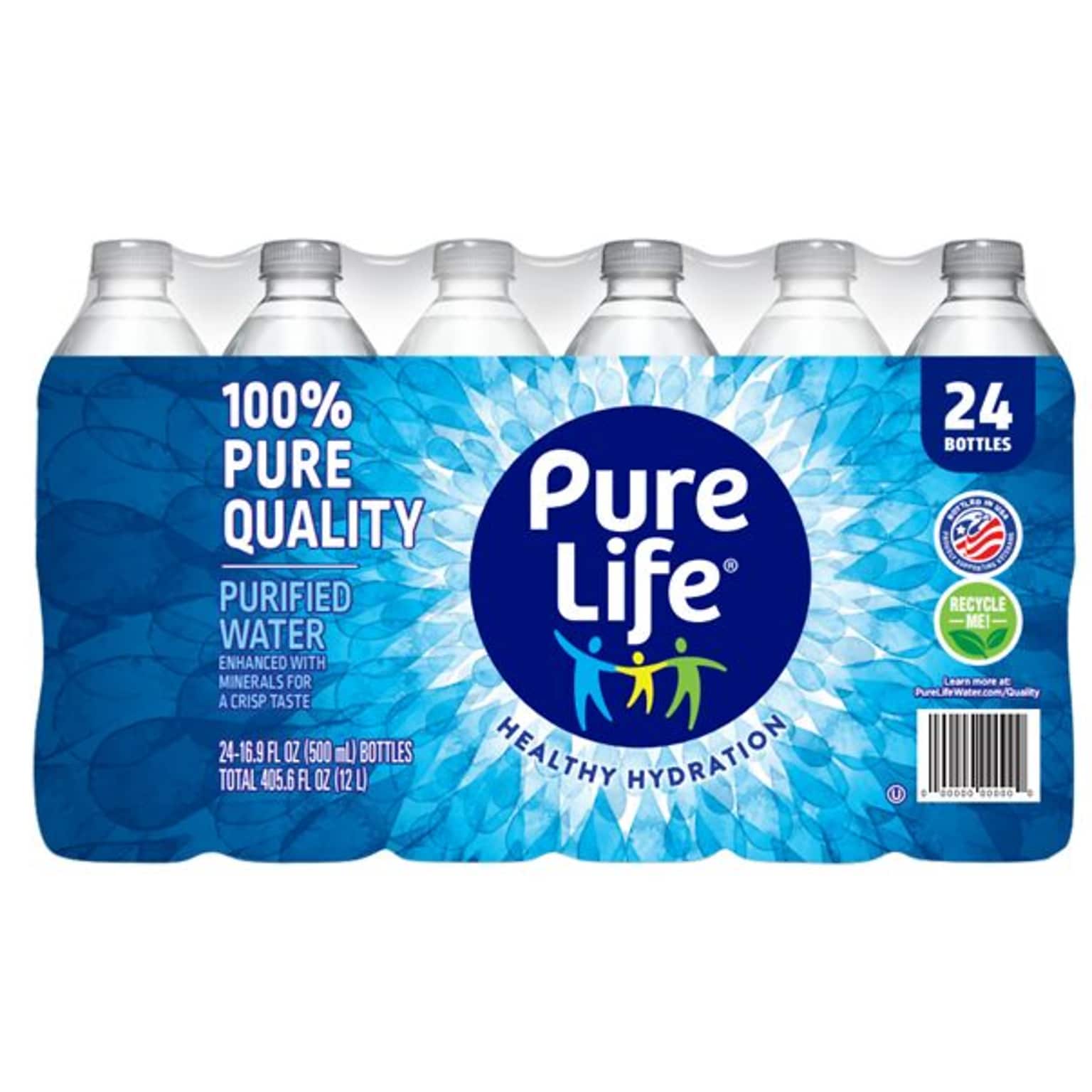 Pure Life Purified Water, 16.9 oz., 24 Bottles/Carton (110109)