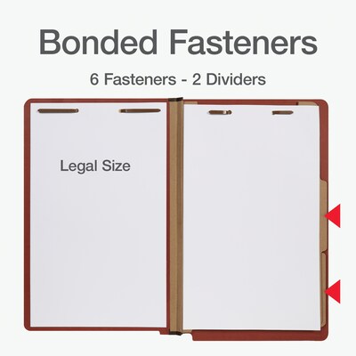 Pendaflex Pressboard Classification Folder, 2-Dividers, 2" Expansion, Legal Size, Brown, 10/Box (1007076)