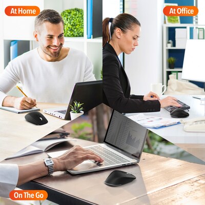 Delton S90 Solar Wireless Ergonomic Keyboard & Optical Mouse Combo, Black (DKWS90BD1)