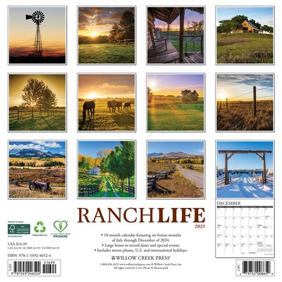 2025 Willow Creek RanchLife 2025 12 x 12 Yearly Wall Calendar (46524)