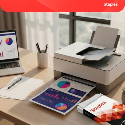 Staples 8.5" x 11" Laser Paper, 32 lbs., 98 Brightness, 500/Ream (85047 / 86047)