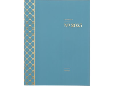 2025 Cambridge WorkStyle 8.5 x 11 Monthly Planner, Paper Cover, Seaside Blue (1606-091-12-25)