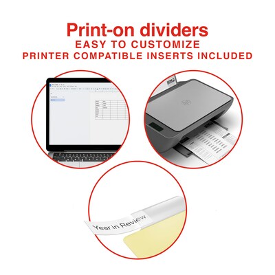 Staples® Insertable Big Tab Dividers, 8-Tab, Clear (18934/11112)
