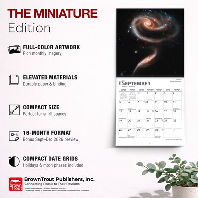 2027 BrownTrout Hubble Space Telescope 7" x 7" Monthly Wall Calendar (9798330709656)