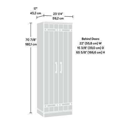Sauder HomePlus 71"H Storage Cabinet with 4 Shelves, Soft White (430336)