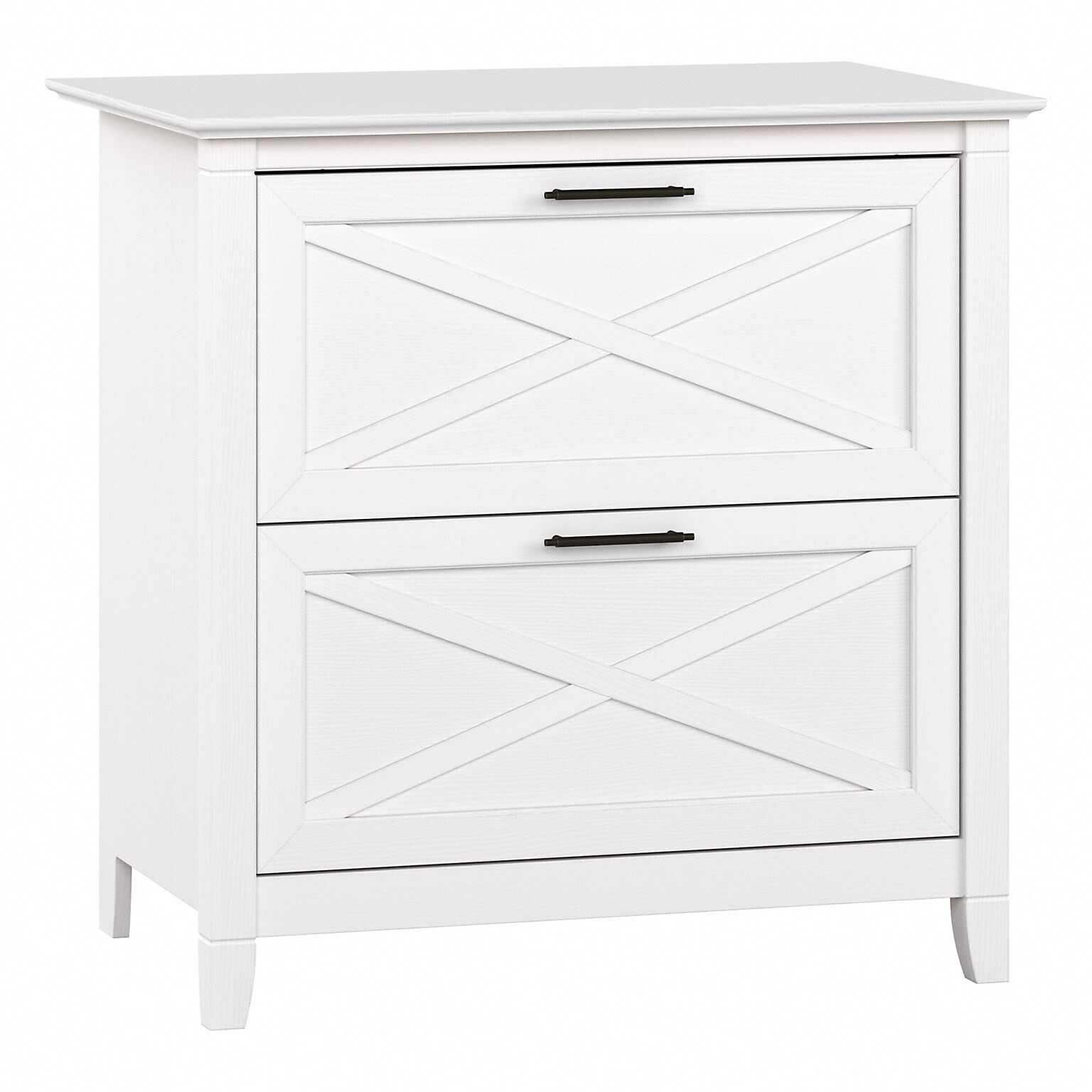 Bush Furniture Key West 2-Drawer Lateral File Cabinet, Letter/Legal, Pure White Oak, 30 (KWF130WT-03)