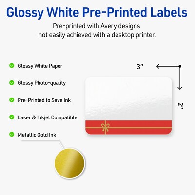 Avery Rectangle Multipurpose Labels, 2 x 3, White, 80/Pack (19479370559)