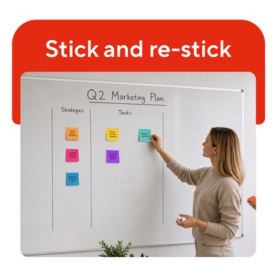 Staples Sticky Notes, 3" x 3", Sorbet Colors, 1200 Sheets - Pastel Self-Stick Notes for Planning, Lists & Office Use