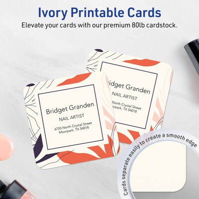 Avery Integrated Cards, 3 x 3, Matte Ivory, 300/Box (95336)