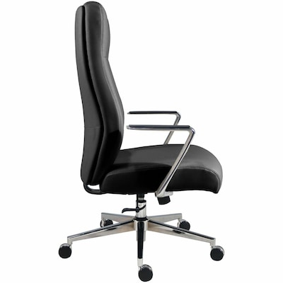 Lorell Fuerte Ergonomic Polyurethane Swivel Executive/Conference Chair, Black (LLR63305)